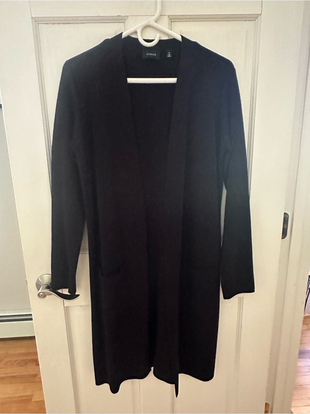 Cyrus Black Open-Front Cardigan